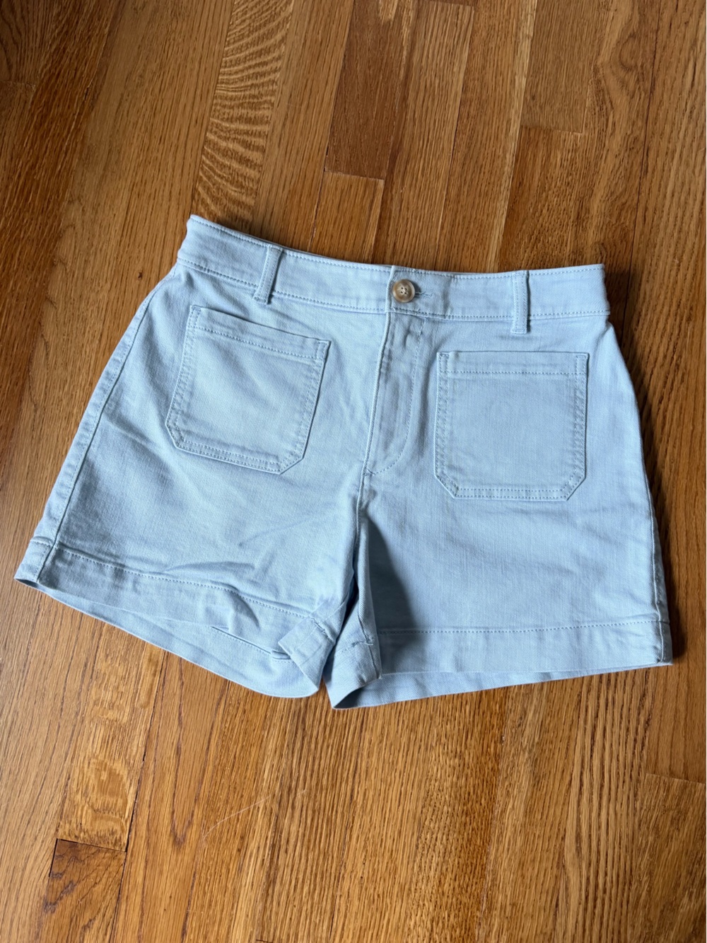 LOFT Palmer High Rise Pale Blue Shorts, 4 NWT